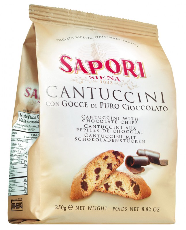 62096 cantuccini con cioccolato puro gocce di toscanske kiks med chokolade sapori